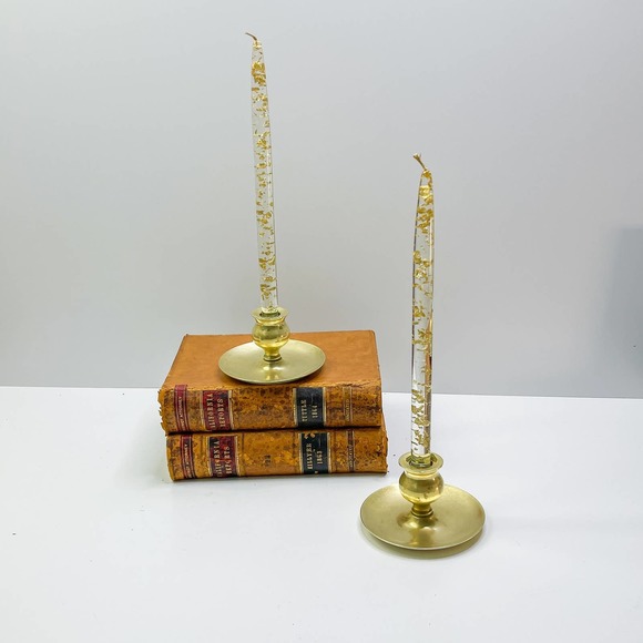 Vintage Set of tapper Candle Holders Brass Very Heavy! - Picture 1 of 6